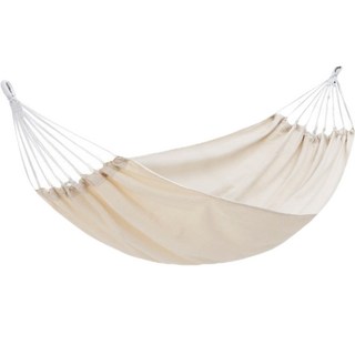 Lydius 風格帆布雙人吊床 + 防側翻桿套組, 米色