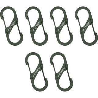 KEEP S형 레터링 카라비너, 카키, 6개