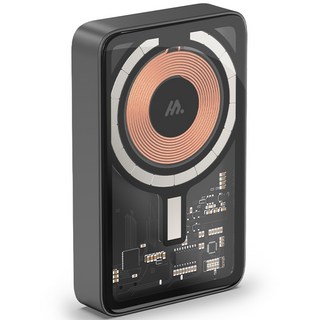 밸류엠 아이폰 고속 무선충전 맥세이프 보조배터리 5000mAh, 투명, VM-B2TM5APQ15W