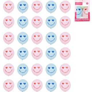 파티쇼 스마트 케이스 풍선 42번 30.5cm 미소생일 5종 세트, 혼합색상, 6세트