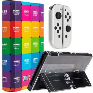Hohu Nintendo Switch OLED 凝膠硬殼全蓋透明超薄外殼, 單一商品, 1個