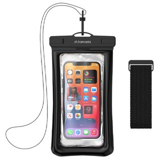 Hamada Premium 大型智慧型手機防水袋+臂帶, 黑色, 1個