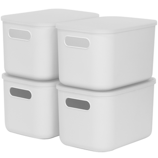 팬트리 수납함, 화이트, 소(18.5 x 26.5 x 16.2 cm), 4개