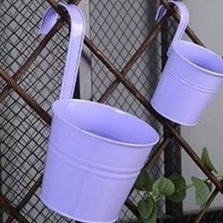 Bodybo 迷你彩色鐵皮花盆架, 淡紫色