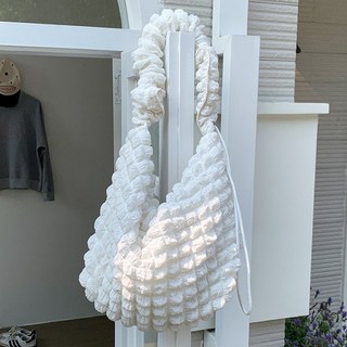 女款雲朵加大斜背與肩背包, 白色