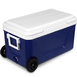 캠텔 대용량 캠핑 쿨러 바퀴 아이스박스, 블루, 45L