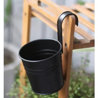 Bodybo 迷你彩色鐵皮花盆架, 黑色