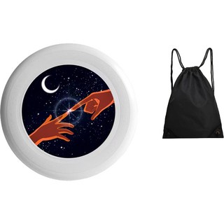 運動休閒 其他運動 EASYTHROW 飛盤 + 肩背收納袋 套組, 05 星空, 1個