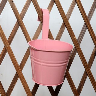 Bodybo 迷你彩色鐵皮花盆架, 淡粉紅色