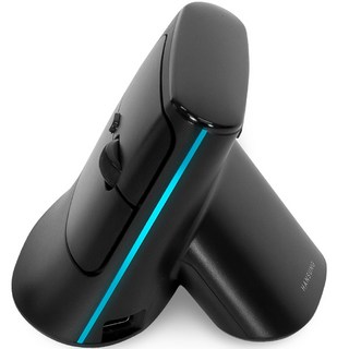 한성컴퓨터 OfficeMaster 듀얼무선 저소음 버티컬 마우스, 블랙, VM300