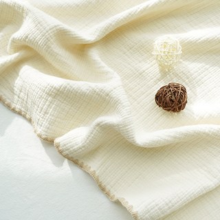 Dot To Dot x Marolot Melo 三層紗布嬰兒毯子嬰兒毯子被子新生兒, 象牙白色