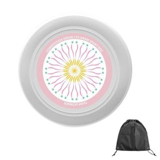 運動休閒可旋轉投擲飛盤+收納袋套組, 12 粉紅色一般飛盤, 1套