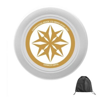 運動休閒可旋轉投擲飛盤+收納袋套組, 03 金色發光飛盤, 1套
