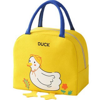 헬로키친 동물 캐릭터 도시락 보온 보냉백, 옐로우오리, 1개