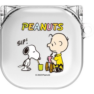 Snoopy 史努比 第1季 Buds2 Pro/Buds2/Buds Pro/Buds Live 相容透明一體成型保護殼, 史努比 查理 飲料, 單一商品