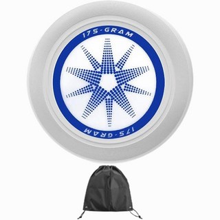 運動休閒 拋擲飛盤 + 收納袋組合 旋轉式, 06 藍色單色夜光飛盤