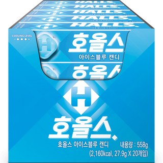 HALLS XS 薄荷涼糖 冰藍, 20個, 27.9克