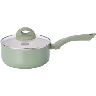 Kitchen Flower Cookin IH電磁爐彩色單柄鍋, 1個, 18cm, 綠色