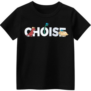 Uvely 兒童短袖字母素色超人恐龍T恤