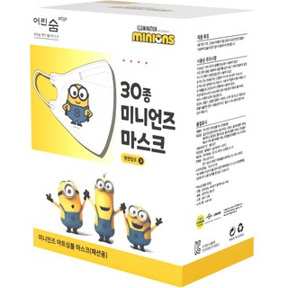 Eorinsum 小小兵印花口罩 M號 30入+隨機出貨3D卡片組, 1組, 隨機發貨（三維卡）