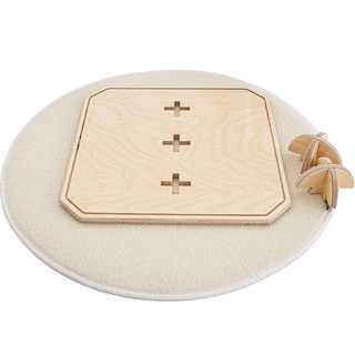 LASSEM 原木平衡板 核心運動 肌肉 平衡感 居家訓練器材 正方形 GO23021N, 原木色 23021N