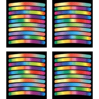 AUTO CREW 車用輪框全息夜光貼紙 AC-D02, 彩虹全息, 4個
