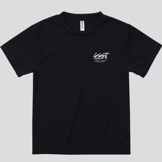 CR3MENT 男女通用 Essential 街頭風 Logo 乾爽 涼感 透氣 圓領 短袖 涼感T恤, 黑色