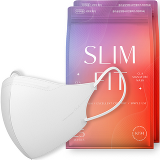 CLA Slim Fit 新款鳥嘴型立體口罩 KF94 中, 白色, 2包, 25個