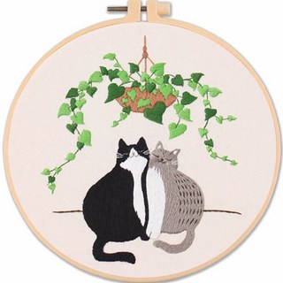 올라운더 고양이 프랑스 자수 십자수 패키지 DIY, 1세트, F