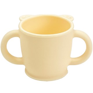 오가닉팩토리 유아용 실리콘 곰돌이 양손컵, 버터크림, 1개, 170ml