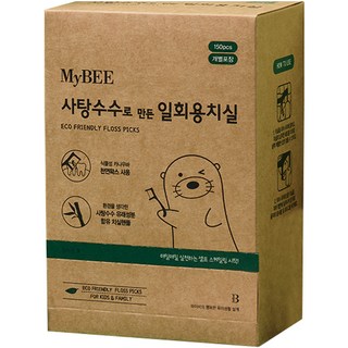 MyBEE 甘蔗製拋棄式牙線棒, 150入, 1個