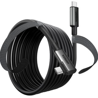 UGREEN 綠聯 USB3.2 Gen1 5Gbps VR頭戴式耳機90度C to C Type線 US551, 黑色, 1個, 5m