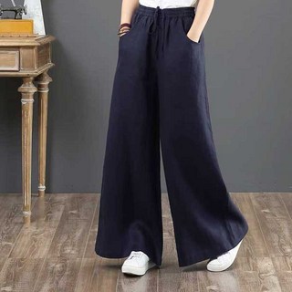 Elsso 女款亞麻寬版褲裙