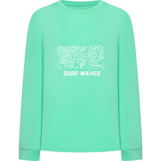 여성용 솔레일 서프 웨이브 루즈핏 긴팔 스윔 래쉬가드 상의