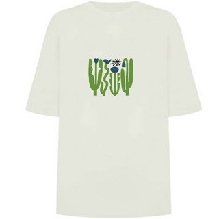 솔레일 여성용 루즈핏 플랜트 래쉬가드 반팔 상의