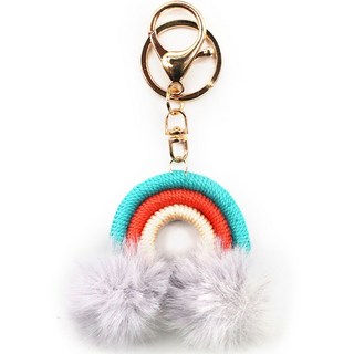 KOKA Macrame毛球彩虹鑰匙圈, 02, 1個