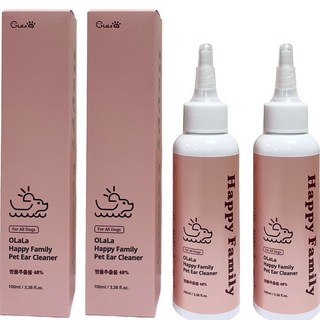 오랄라 반려동물 해피 패밀리 펫 귀세정제, 100ml, 2개