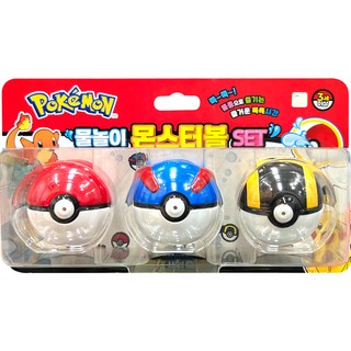 PoKeMoN 寶可夢 噴水玩具球組 3顆入, 混色, 1組
