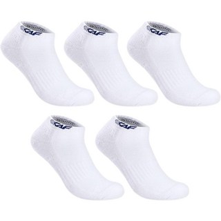 LECAF 男性運動氣墊標準舒適版運動鞋襪5雙組, 白色 + 藍色