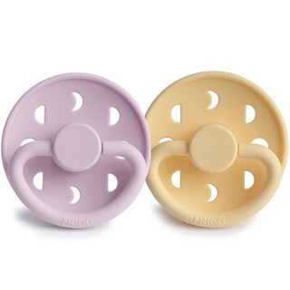 FRIGG 嬰兒月亮造型安撫奶嘴 2入組, 紫丁香, 黃色, S2(6~18個月), 2個