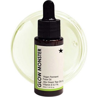 GLOW MONSTER Vegan發酵濟州綠茶臉部精油 99.9%, 30ml, 1瓶