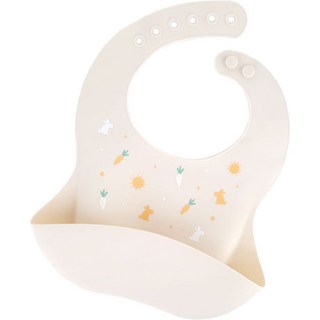 Le Meilleur 矽膠防水圍兜, 米色兔子款, 1個, 1個