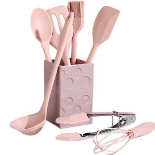 矽膠迷你烹飪工具 8件組, 粉色, 炊具8種
