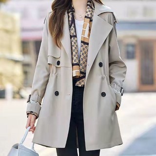 MarketA 女款熟女風基本款半長版風衣外套