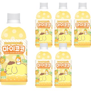 POMPOMPURIN 椰果風味果汁 鳳梨口味, 6個, 340ml