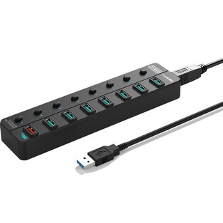 NextU 8口電源USB3.2多集線器NEXT-UH358-10G, 混合色