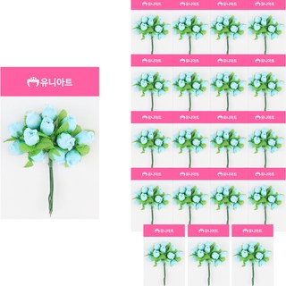 Uniart 人造玫瑰花, 20個, 天空藍