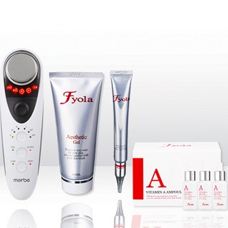 메르비 플래티넘 피부마사지기 + 휘욜라 에스테틱 젤 150ml + 비타민A 앰플 10ml x 3p + 토탈솔루션 크림 25ml 세트, Merbe Platinum(마사지기), 화이트(피부마사지기)