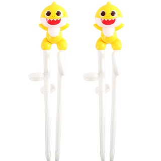 pinkfong 碰碰狐 鯊魚寶寶立體筷子 右手用 1階段, 2個, 混合色