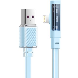 Mcdodo 麥多多 粉彩90度扁平貼合8-pin高速充電線, 1.2m, 藍色, 1個